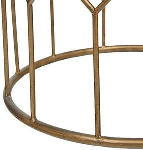 Table d'appoint élégante en métal doré et verre de qualité supérieure pour le salon Table d'angle ronde d'appoint en gros - Product Image 3