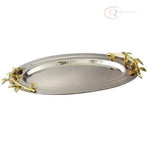 Premium Stainless Steel Ramadan Metal Handicraft <b>Decorative</b> <b>Tray</b> for Home Interior Styling Accent Decoration | Customizable - Product Image 4