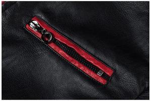 Chaqueta de cuero original de moda para hombre superventas de alta calidad, duradera y ligera con interior de seda sin cuello para invierno - Product Image 2