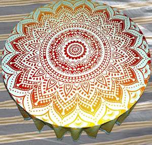 Yoga et pique-nique tapis tenture murale coton Mandala nappe serviette de plage tissé à la main indien article décoratif pour les consignateurs à la maison - Product Image 6