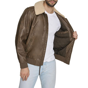 Chaqueta de Cuero de Oveja Genuino de Alta Calidad y Estilo para Hombre, Estilo Urbano con Cuello Alto para Invierno - Product Image 5