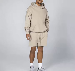 Streetwear d'été personnalisé Sweat-shirt décontracté Short pour femme Ensemble deux pièces Sweat à capuche unisexe 100% coton de haute qualité - Product Image 3