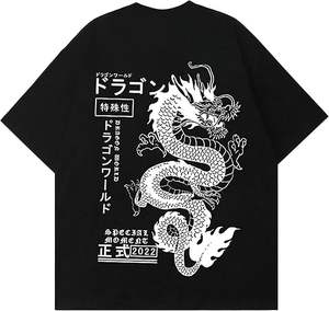 เสื้อยืดผู้ชายทรงบ็อกซี่ ตัดสั้น พิมพ์ลายกราฟิกด้วยเทคนิคซิลค์สกรีน ผ้าคอตตอน 100% หนัก 300 กรัม สไตล์วินเทจ - Product Image 1