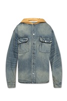 Veste en jean décontractée pour homme, col montant, respirante, coupe-vent, fermeture à boutons, coton, hiver