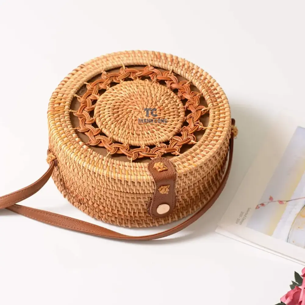 Hot Items Handicraft Natural Rattan Satchel Handbag From Vietnam