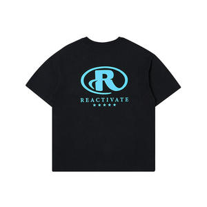 Vente en gros de modèles tendances personnalisés printemps et été avec lettres imprimées T-shirt ample à manches courtes et bouffantes personnalisé de grande taille pour hommes - Product Image 3