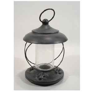 Comedero para pájaros de Metal con acabado de cobre antiguo de diseño acanalado, cúpula de cristal con anillo colgante para balcón interior, comedero colgante para pájaros - Product Image 6