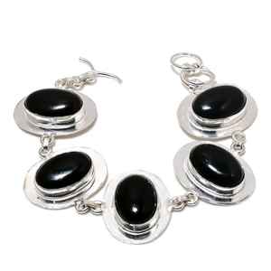 Black Onyx Gemstone <b>Bracelet</b>, 925 Sterling Silver <b>Bracelet</b>, Gemstone <b>Bracelet</b>, Popular Gemstone <b>Bracelet</b>, Silver Jewelry, - Product Image 2