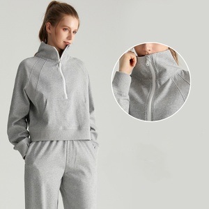 Custom Logo High Quality Zip up Pullover Winter Outfits <b>Leggings</b> <b>Sets</b> Gym <b>Hoodie</b> <b>Set</b> for <b>Women</b> - Product Image 5