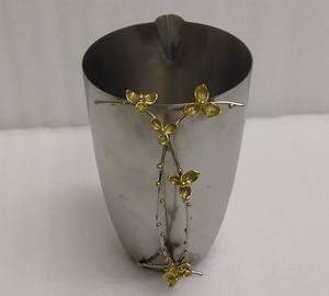 Modern Design Water Jug <b>Kettle</b> Decorative Gold Silver Kitchenware Dinnerware Floral Pattern Steel Metal Latest Brass Jug <b>Kettle</b> - Product Image 2