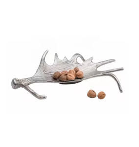 Bandejas para servir hechas a mano de Venta caliente para centros de mesa Decoración Bandeja para servir alimentos en forma de hoja de metal para decoración de vajilla - Product Image 5