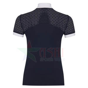 เสื้อขี่ม้าผู้หญิงแบบแห้งเร็ว สำหรับการแข่งขัน ออกแบบได้ตามต้องการ น้ำหนักเบา กันน้ำ กันลม ผลิตจากผ้าสแปนเด็กซ์/โพลีเอสเตอร์ - Product Image 2