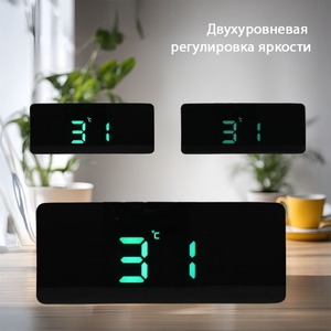 Multi-funzione creativo LED specchio orologio digitale studente silenzioso semplice <span class=keywords><strong>moda</strong></span> orologio elettronico - Product Image 6