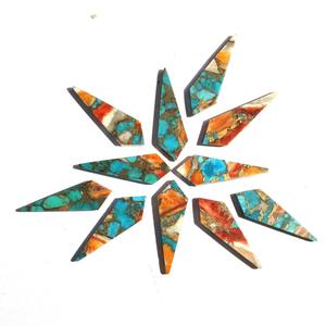 Piedra Turquesa de Cobre Espinoso en Forma de Cometa Hecha a Mano de 10x20 mm, Fuente de Piedras Preciosas con Patrón Único - Product Image 3