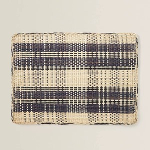 Manteles individuales rectangulares hechos a mano de algas marinas negras y naturales, productos ecológicos hechos en Vietnam, decoración de mesa al por mayor - Product Image 1