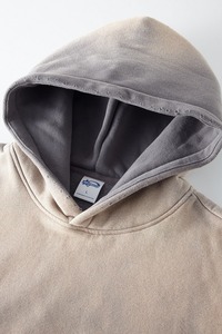 เสื้อมีฮู้ดผ้าฝ้าย100% ซักกรดเสื้อสเวตเตอร์เก่าซักด้วยหินแนวไฮสตรีทซีรีย์ - Product Image 3