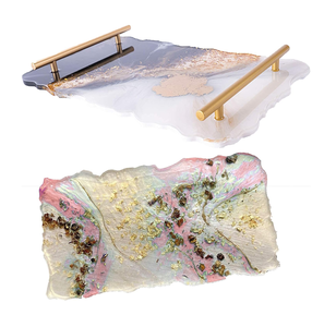 Bandeja de servicio de resina, mesa de centro, forma rectangular hecha a mano, bandeja de desayuno de resina hecha a mano, la más vendida - Product Image 5