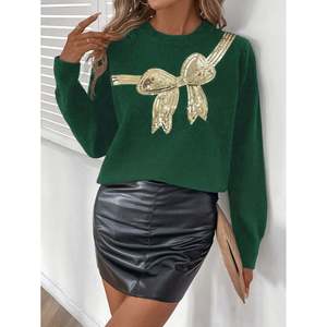 Women's Casual Floral Embroidered Long Sleeve <b>Cardigan</b> Sweater with Letter Design - Product Image 1
