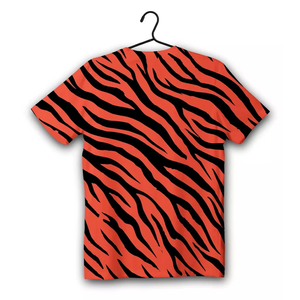 Tiger Skin 100% algodón de secado rápido High Street camiseta salvaje para imprimir todo sublimado negro naranja - Product Image 2