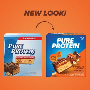 Pure <b>Protein</b> Chocolate Peanut Caramel <b>Protein</b> Bars – 20g <b>Protein</b>, 3g Sugar, 190 Calories (12 count) - Product Image 5