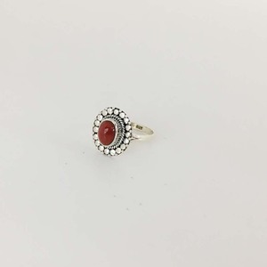 Designs à la mode corail rouge 925 bagues en argent sterling bijoux à la mode avec diamant pour les occasions de fête - Product Image 2