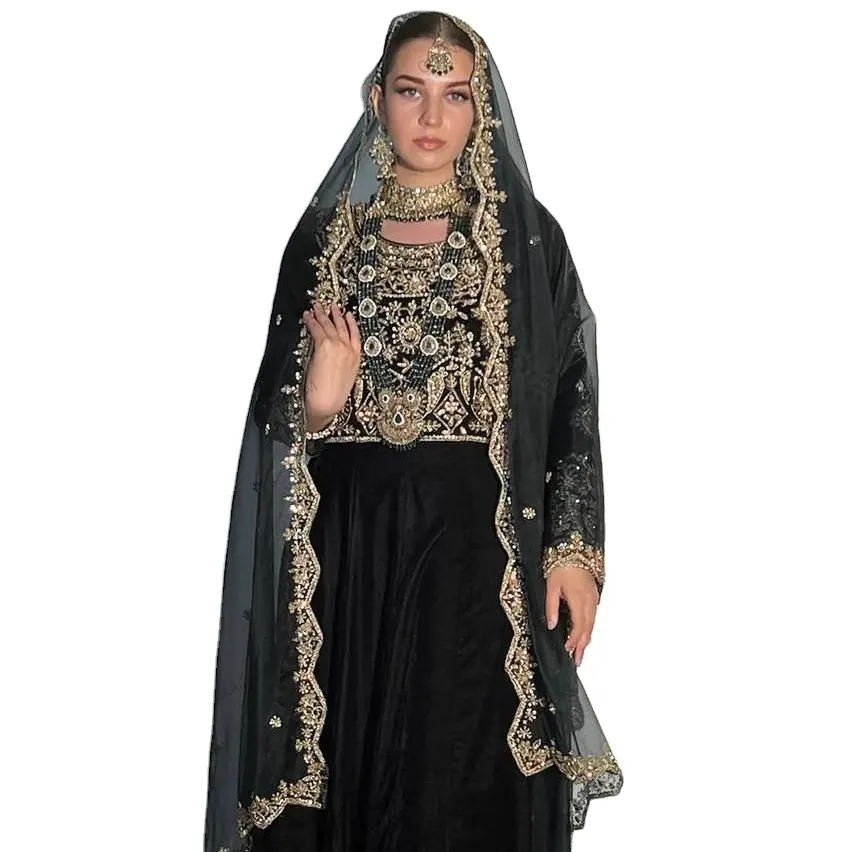 Trendy Ananya Pandey Famous Indian Pakistani Heavy Embroidered Round Neck Designed Gown Piece