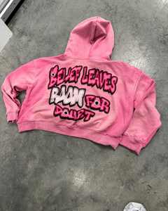 Hiver Personnalisé Impression DTG Logo Acid Washed Heavyweight Cotton Unisex Cropped Boxy Distressed Zip up Hoodie - Product Image 1