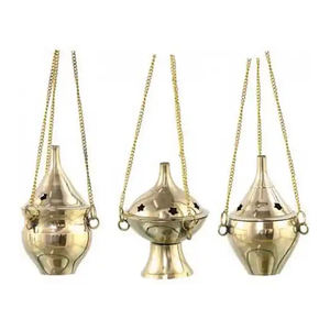 Nouvelle Collection de Brûleurs coniques en laiton jaune de bonne qualité avec chaîne suspendue au fournisseur en gros - Product Image 2