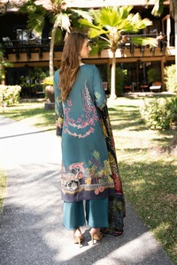 Costume de pelouse brodé trois pièces sur mesure de luxe pour les femmes respirant été formel tenue de fête Style Salwar Kameez - Product Image 4