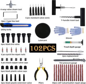 <span class=keywords><strong>Kit</strong></span> de Reparación de Neumáticos, 102 Piezas, <span class=keywords><strong>Kit</strong></span> de Tapones para Neumáticos de Camión, <span class=keywords><strong>Kit</strong></span> Universal de Parches para Neumáticos para Reparar <span class=keywords><strong>Pinchazos</strong></span> y Tapar Desinflados - Product Image 5