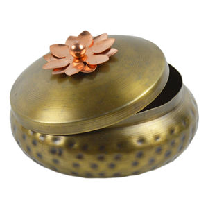 Ironic Lotus Jar for Cookies and Coffee <b>Container</b> <b>Metal</b> Iron Design Dry <b>Food</b> Pots Hotel Restaurant and Home Design - Product Image 3