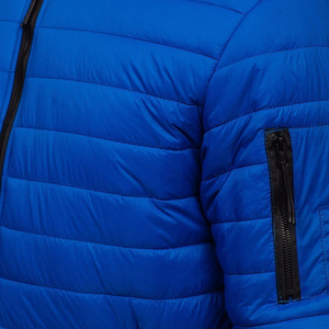 Blouson Bomber Hiver Homme Style Urbain Manches Longues Col Montant Entièrement Zippé Matière Chaude Motif Patchwork Lettres sur le Devant - Product Image 6