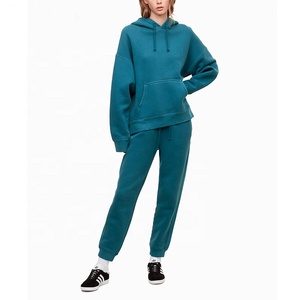 Women Pullover Jogger Fleece Sweatsuit Set Warm Athletic Hoodie Workout Gym Activewear Two Piece Outfit Loungewear <b>Appliques</b> - Product Image 3