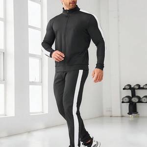 Conjuntos de entrenamiento unisex de la mejor calidad con logotipo personalizado, chándal holgado de corte regular con rayas blancas, Spandex, poliéster, para hombres, mujeres y niños - Product Image 1