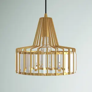 Lámpara colgante de lujo con cuentas de cristal, Base de hierro para sala de estar europea - Product Image 3