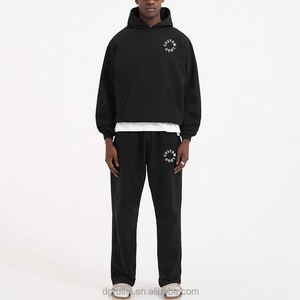 Ensemble de survêtement OEM personnalisé en molleton épais 300 g/m² délavé à l'acide, séchage rapide, pour homme, 100 % coton, sweat à capuche et pantalon de survêtement, style vintage uni - Product Image 4