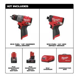 Kit Combinado de Taladro Percutor Eléctrico sin Escobillas de Iones de Litio de 12 Voltios (2 Herramientas) con Trinquete de 3/8 Pulgadas y Martillo Eléctrico de 18 Voltios - Product Image 4