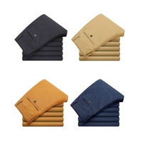 Pantalon Chino Homme Haute Qualité Couleurs Unies Multiples Coupe Droite Décontractée Business Coupe Classique Personnalisé Tissu Lourd Écologique Grandes Tailles