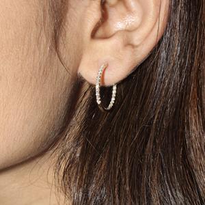 Vente en gros de boucles d'oreilles créoles en diamant de laboratoire de 0,58 carat, taille brillant, plaqué or 14K/18K, rhodié, personnalisable, en vrac, directement de l'usine - Product Image 4