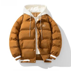 Veste matelassée décontractée pour homme, hiver, fermeture éclair Fox, imperméable, respirante, coupe-vent, grande taille, rembourrage polyester, haute qualité - Product Image 3