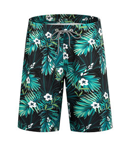 Shorts de bain décontractés pour hommes, imprimés personnalisés, couleur unie, coupe ajustée, respirants, imperméables, écologiques, en maille - Product Image 1