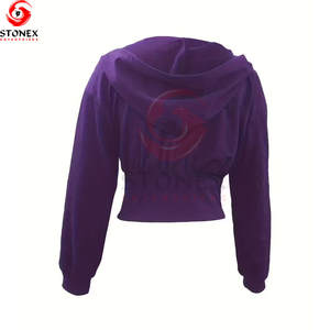 Sudadera Corta con Capucha y Cremallera para Mujer, Diseño Moderno, Logotipo Personalizado, Talla Grande, Transpirable, para Invierno - Product Image 2