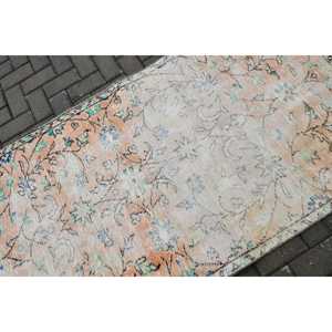 Alfombra Vintage de 3.4x6.5 pies, Alfombra Turca de Lana con Rayas Azules - Product Image 5