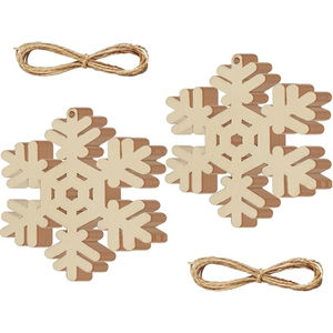 Admirable diseño cortado con láser adornos navideños de madera suministros para manualidades DIY recortes de madera contrachapada para decoración de árboles de Navidad y regalo - Product Image 3