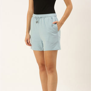 Nuevos pantalones cortos transpirables ecológicos de lana de algodón para mujer, pantalones cortos para correr con cordón de cintura media, diseño personalizado, pantalones cortos para correr de calidad Premium - Product Image 2