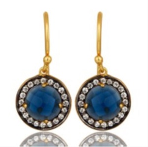 Boucles d'oreilles Hydro Sapphire en argent Sterling 925 de forme ronde, nouvel arrivage - Product Image 1