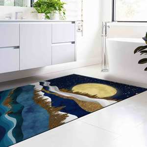 Alfombra Dorada con Diseño de Paisaje Estrellado: Alfombra Interior Antideslizante, Alfombra de Chenilla - Product Image 4