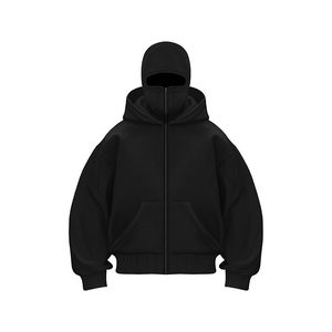 2025 Sudadera con capucha personalizada con cremallera para hombre Sudadera con capucha enmascarada con cremallera completa de peso pesado Servicio de OEM - Product Image 6
