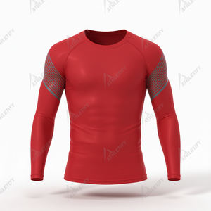 Vêtement de sport compressif sublimé à manches longues pour hommes, idéal pour la salle de sport, la course à pied, l'entraînement, respirant, évacuant l'humidité, extensible, performance - Product Image 6