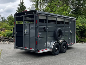Brand New Horse-box Float <b>Trailer</b> Steel Side Wall Livestock Horses <b>Cargo</b> Utility 6440 Lbs. Payload 17'x6'6 - Product Image 4